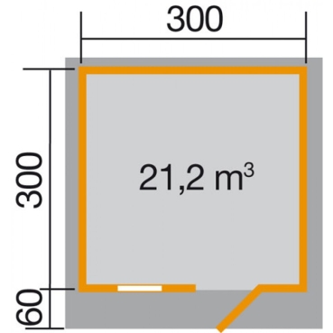 Weka Gartenhaus Premium45FT 131 mit Vordach 60 cm