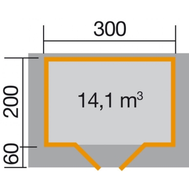 Preview: Weka 28 mm Gartenhaus Typ 112 A mit Vordach (60 cm) Grösse 1-4