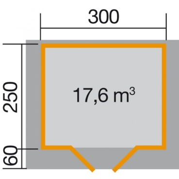 Preview: Weka 28 mm Gartenhaus Typ 112 A mit Vordach (60 cm) Grösse 1-4