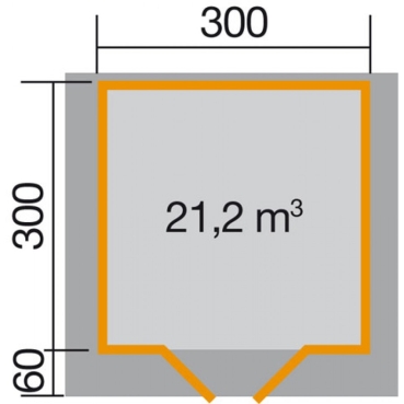 Preview: Weka 28 mm Gartenhaus Typ 112 A mit Vordach (60 cm) Grösse 1-4