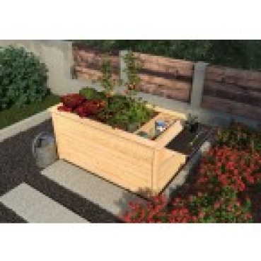 Preview: Karibu Hochbeet 2 mit Schrankoption - sandbeige