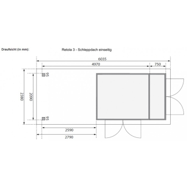 Preview: Karibu Woodfeeling Gartenhaus Retola 2/3/4/5/6 inkl. Anbauschrank u. 280 cm Schleppdach