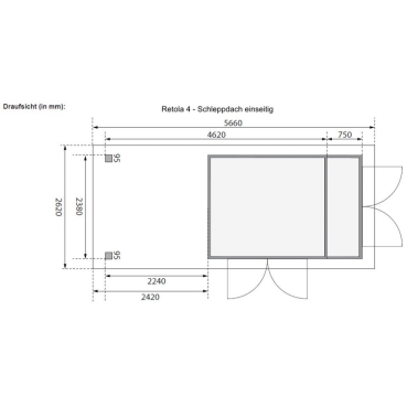 Preview: Karibu Woodfeeling Gartenhaus Retola 2/3/4/5/6  240 cm Schleppdach