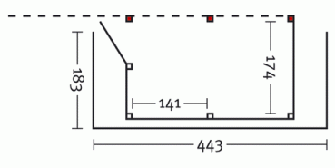 Seitlicher Anbau für Walmdach Einzel Carports mit schwarzer Blende