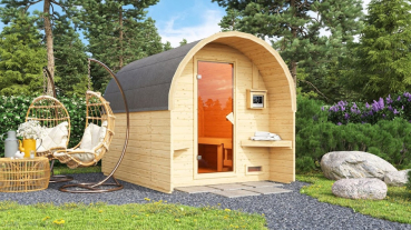 Preview: Karibu Gartensauna/Saunafass Fasshaus 2