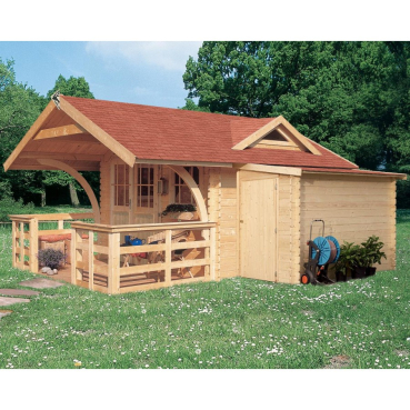 KARIBU Terrasse für Gartenhäuser Elanor+Pelegrin 150cm tief