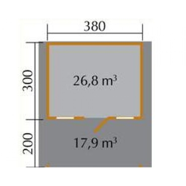 Weka Gartenhaus Typ 135 A in 28 mm mit Vordach (200 cm) 2 Grössen