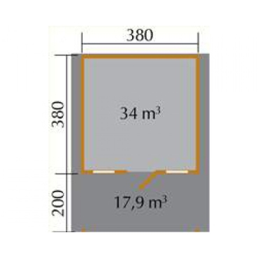 Weka Gartenhaus Typ 135 A in 45 mm mit Vordach (200 cm) in 2 Grössen
