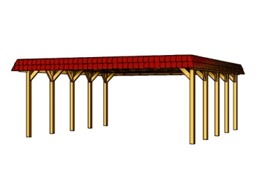Preview: Skanholz Doppel-Carport Spreewald 585 x 741cm