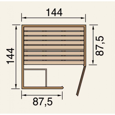 Preview: Weka Massivholz-Elementsauna Laukala/528 Gr. 1 - 38 mm incl. Saunaleuchtenset
