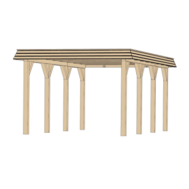 Preview: Weka Leimholz-Flachdach Einzelcarport 615