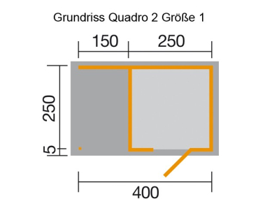 Preview: Weka Designhaus wekaLine 413 A in 45 mm inkl. 150 cm Anbau Gr.2