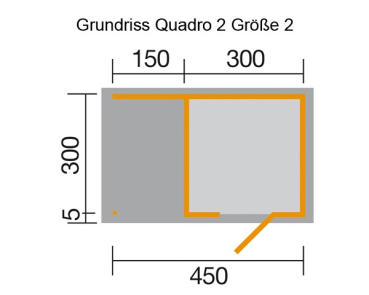 Preview: Weka Designhaus wekaLine 413 A in 45 mm inkl. 150 cm Anbau Gr.2