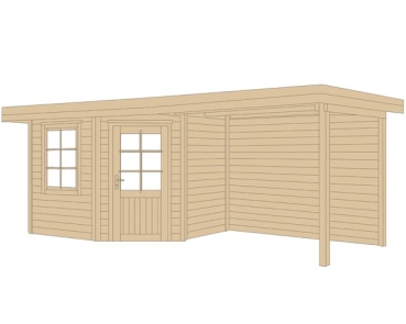 Weka Designhaus 213 B  in 28 mm inkl. 300 cm Anbau Gr. 2