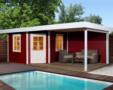 Preview: Weka Designhaus 213 B  in 28 mm inkl. 300 cm Anbau Gr. 2