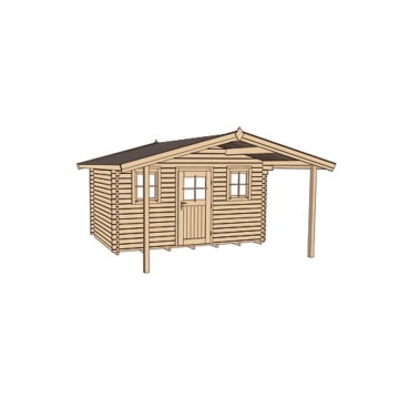 Weka 45 mm Weekendhaus 136 A mit Vordach (200 cm) in 2 Grössen