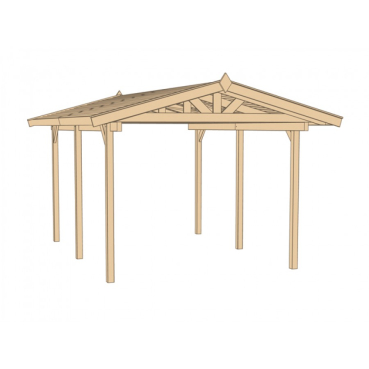 Preview: Weka Satteldach-Carport 611