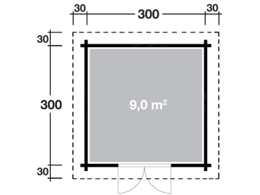Preview: Wolff Finnhaus Birte 3030 Typ 2 mit Halbglastür