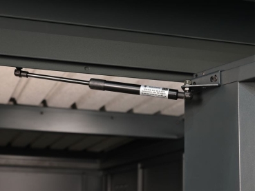 Finnhaus Wolff Metall-Gartenhaus Thorin 6024 + 3m Anbaudach - Elementhaus - Geräteschuppen - Flachdach - anthrazit