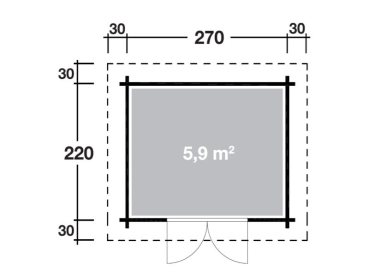 Wolff Finnhaus Stufendachhaus Birte 2722 mit Halbglas-Tür (Typ 2)