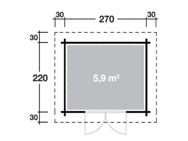 Preview: Wolff Finnhaus Stufendachhaus Birte 2722 Typ 4 mit Dreieckglas-Tür