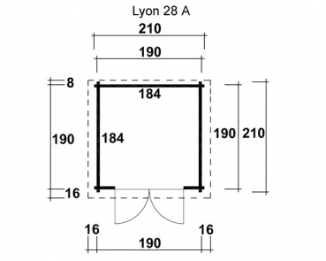 Preview: Wolff Finnhaus Gerätehaus Lyon A in 28mm BBH