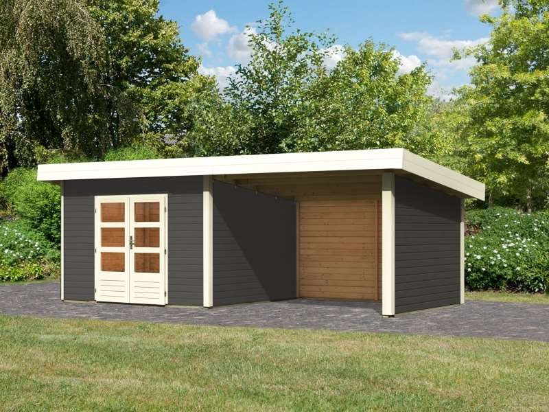 Woodhome Ch Tun Sie Sich Etwas Gutes Mit Holz Karibu Gartenhaus Northeim 4 Terragrau Mit Anbaudach 3 M Inkl Ruck Und Seitenwand