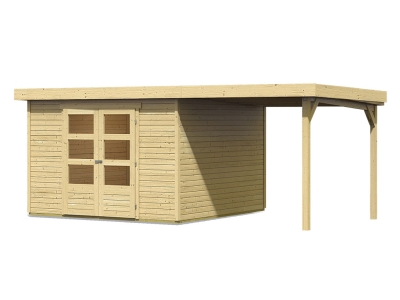 Woodfeeling Gartenhaus Askola 5 naturbelassen inkl. Schleppdach 240 cm