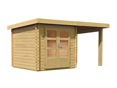 Woodfeeling Blockbohlenhaus Bastrup 2 mit Schleppdach 2 Meter