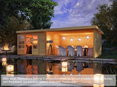 Woodfeeling Blockbohlenhaus Bastrup 5 mit 300 cm Schleppdach