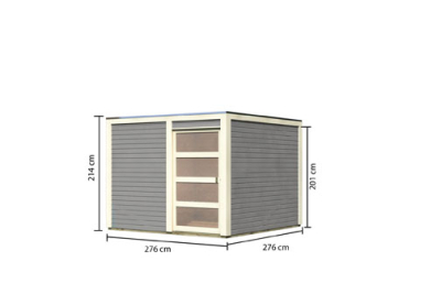 Karibu Gartenhaus Qubic 2 mit Schiebetür - 19 mm