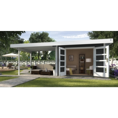 Weka 28 mm Designhaus 126 B inkl. 300 cm Anbau in 2 Grössen