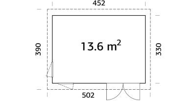 Palmako Holz-Gartenhaus Simone 13,6 NO Natur 502 cm x 330 cm
