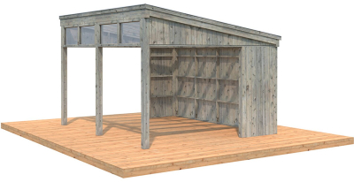 Palmako Pavillon Nova 13,0 m² Kit Natur Unbehandelt 502 cm x 396 cm