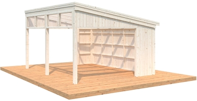 Palmako Pavillon Nova 17,8 m² Kit Natur Unbehandelt 502 cm x 396 cm