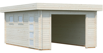 PALMAKO Garage Rasmus 19,0 m² ohne Tor 44 mm naturbelassen
