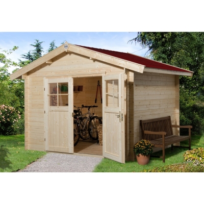 Weka 28 mm Gartenhaus Premium28 mit Vordach (20 cm)