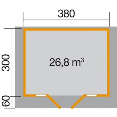 Weka 45 mm Weekendhaus 137 mit Vordach (60 cm) in 2 Grössen