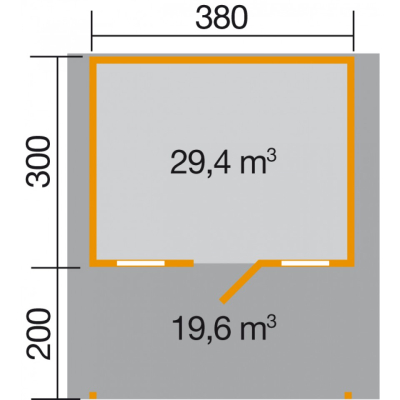 Weka 45 mm Weekendhaus 136 A mit Vordach (200 cm) in 2 Grössen