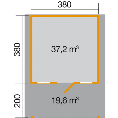 Weka 45 mm Weekendhaus 136 A mit Vordach (200 cm) in 2 Grössen