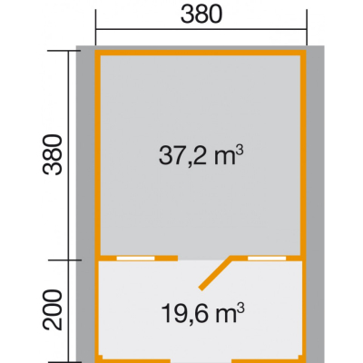 Weka 45 mm Weekendhaus 136 B mit Vordach+Terrasse in zwei Grössen