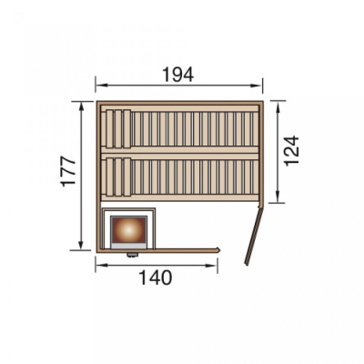 Weka Elementsauna Varberg 2 mit Eckeinstieg - 68 mm
