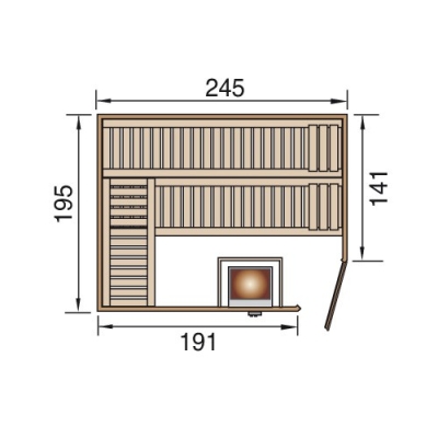 Weka Premium Massivholzsauna TURKU/536 HT / GT / GTF Gr. 3