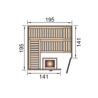 Weka Premium Massivholzsauna TURKU/536 HT / GT / GTF Gr. 2