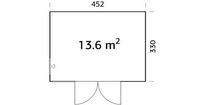 Palmako Holz-Gartenhaus Solveig 13,6 Natur 452 cm x 330 cm
