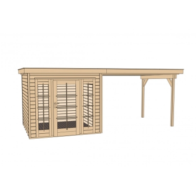 Weka Gartenhaus 172 mit Anbau (295 cm) - 21 mm in 2 Grössen