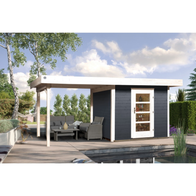 Weka 28 mm Designhaus 172 B inkl. 300 cm Anbau in 2 Grössen