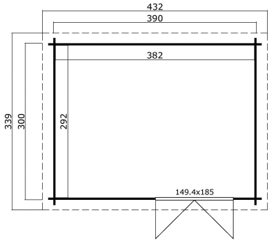 Lasita Maja Gartenhaus ADLINA 40mm