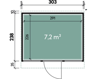 Finnhaus Wolff Metall-Gartenhaus Frey 3024 - Elementhaus - Geräteschuppen - Pultdach - anthrazit