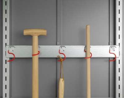 Finnhaus Wolff Gerätehalter inkl. Regalhalter für Gartenhaus - silber